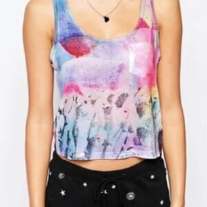 Converse Crop tank Top multi colored L